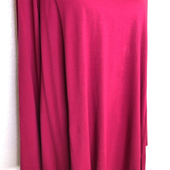 Eileen Fisher wine red long sleeve double slit hem tunic top size Medium - Picture 3 of 14